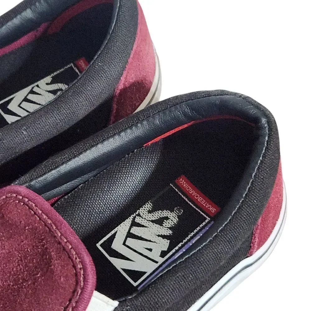 Vans Shoes Men's 7 Off The Wall PopCush Maroon Slip On Low Skateboarding Shoes